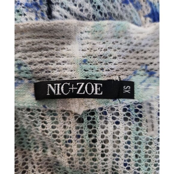 Nic + Zoe Linen Blend Knit Cardigan Blue X-Small - Picture 3 of 4